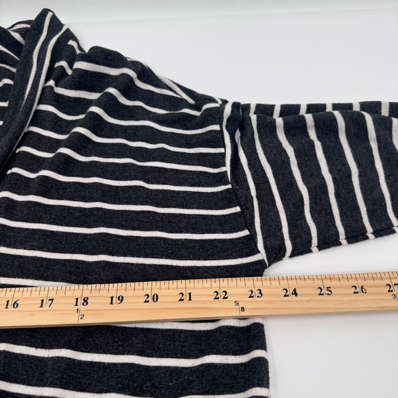 41 Hawthorn Cardigan Women 2X Gray White Striped Long Sleeve Stretch Topper - Picture 11 of 13